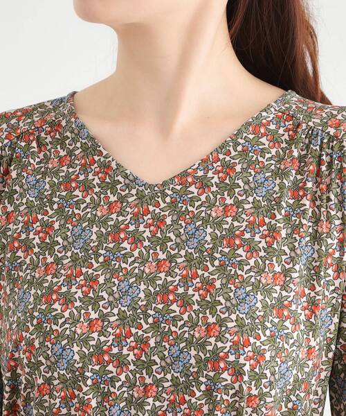 LAURA ASHLEY(ローラアシュレイ)の「【大好評!WEB限定/5分袖/洗える/ジャージ素材/M-LL3サイズ】アイレソン柄ワンピース(ワンピース・レディース・ベージュ系/チャコール・38/40/42)」の8枚目の写真