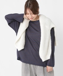 studio CLIP | アソートシャドーボーダースラブプルオーバー(Tシャツ/カットソー)