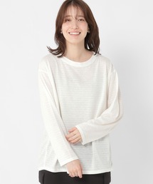 studio CLIP | アソートシャドーボーダースラブプルオーバー(Tシャツ/カットソー)