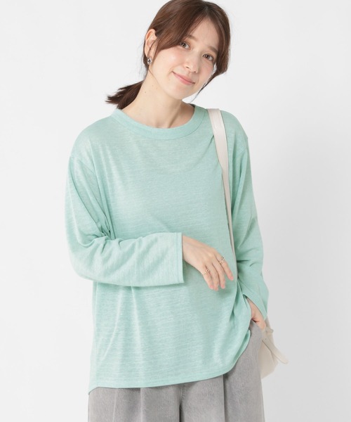 studio CLIP（スタディオクリップ）の「アソートシャドーボーダースラブプルオーバー（Tシャツ/カットソー・レディース・その他1/ライトグリーン/オフホワイト/その他2・FREE）」の2枚目の写真