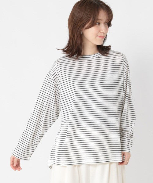 studio CLIP（スタディオクリップ）の「アソートシャドーボーダースラブプルオーバー（Tシャツ/カットソー・レディース・その他1/ライトグリーン/オフホワイト/その他2・FREE）」の18枚目の写真