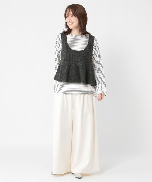 studio CLIP（スタディオクリップ）の「アソートシャドーボーダースラブプルオーバー（Tシャツ/カットソー・レディース・その他1/ライトグリーン/オフホワイト/その他2・FREE）」の21枚目の写真