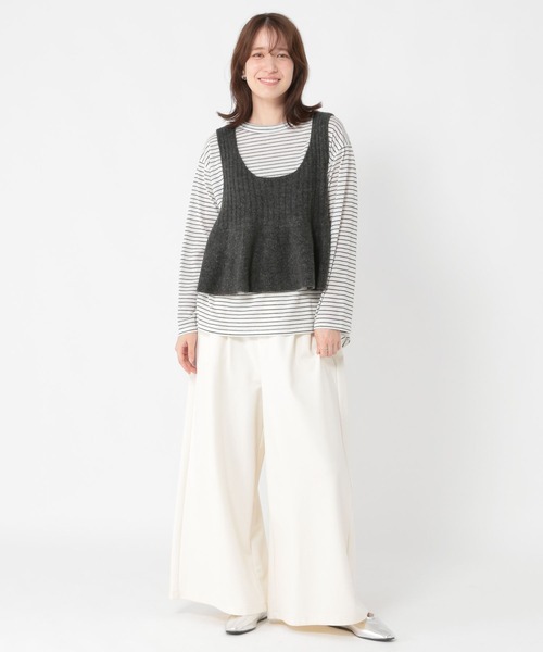 studio CLIP（スタディオクリップ）の「アソートシャドーボーダースラブプルオーバー（Tシャツ/カットソー・レディース・その他1/ライトグリーン/オフホワイト/その他2・FREE）」の22枚目の写真