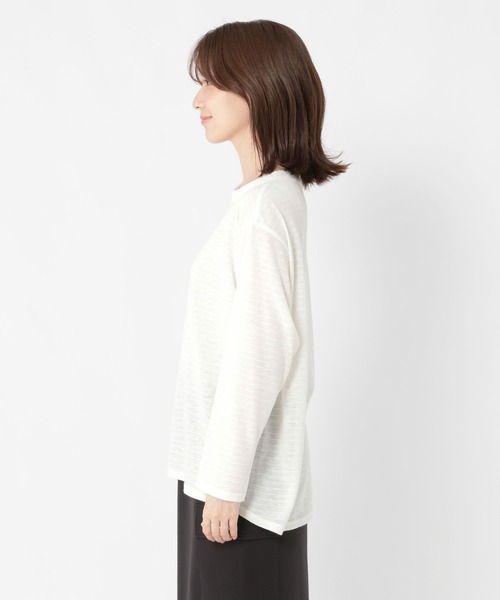 studio CLIP（スタディオクリップ）の「アソートシャドーボーダースラブプルオーバー（Tシャツ/カットソー・レディース・その他1/ライトグリーン/オフホワイト/その他2・FREE）」の8枚目の写真