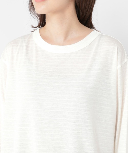 studio CLIP（スタディオクリップ）の「アソートシャドーボーダースラブプルオーバー（Tシャツ/カットソー・レディース・その他1/ライトグリーン/オフホワイト/その他2・FREE）」の10枚目の写真