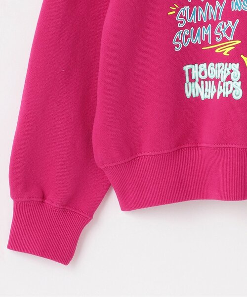 X-girl Stages（エックスガールステージス）の「【人気商品再入荷】【直営店で取り扱い無し】落書きグラフィティパーカ（パーカー・キッズ・トップグレー/スモークピンク/ブラック・110cm/120cm/100cm/140cm/130cm）」の7枚目の写真