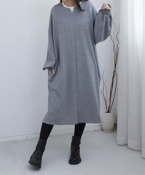 MAISON DE THERESE(メゾン ド テレーズ)の「ルーズシルエット スウェットワンピース(ワンピース・レディース・ブラック/グレー/ベージュ/ホワイト・FREE)」の12枚目の写真