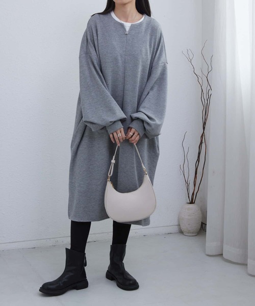 MAISON DE THERESE(メゾン ド テレーズ)の「ルーズシルエット スウェットワンピース(ワンピース・レディース・ブラック/グレー/ベージュ/ホワイト・FREE)」の14枚目の写真