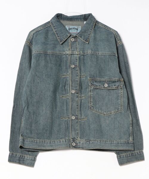 HOUSTON（ヒューストン）の「HOUSTON デニムシャツジャケット（デニムジャケット・メンズ・ブルー系その他/ブルー系その他2/ブルー系その他3・38/40/42/44）」の6枚目の写真