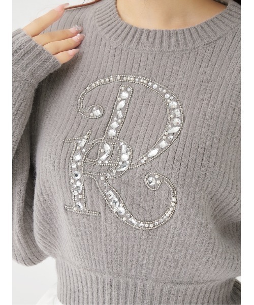 DRビジューボリュームリブニットトップス（ニット/セーター