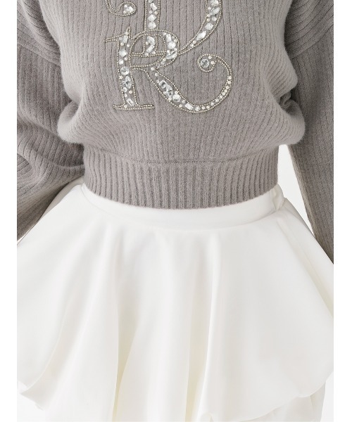 DRビジューボリュームリブニットトップス（ニット/セーター