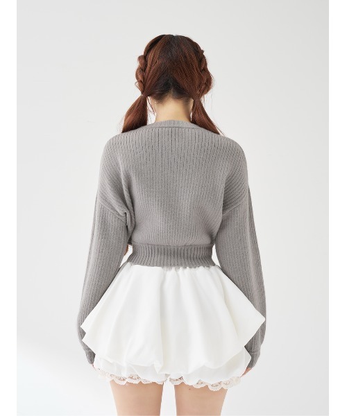 匿名発送 ♡ Darich / DRビジューボリュームリブニットトップス GRY DRビジューボリュームリブニットトップス（ニット/セーター