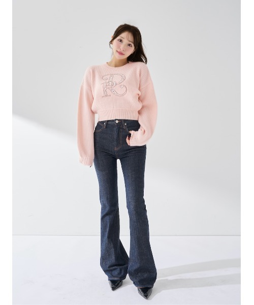 Darich（ダーリッチ）の「DRビジューボリュームリブニットトップス（ニット/セーター・レディース・ピンク/ホワイト/ベージュ/レッド/グレー/ブラック・FREE）」の17枚目の写真