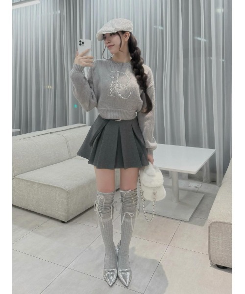 DRビジューボリュームリブニットトップス（ニット/セーター