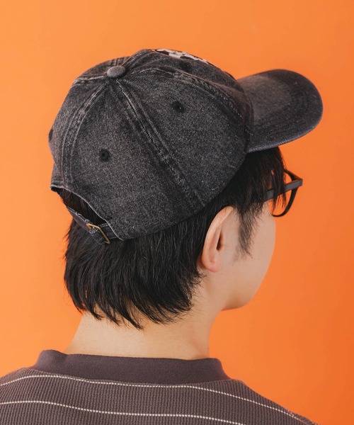 ScoLar(スカラー)の「653332:牛ネコ刺繍デニムキャップ(キャップ・レディース・ブラック/ブルー/サックスブルー系・フリ-)」の4枚目の写真