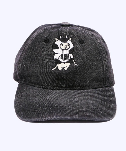 ScoLar(スカラー)の「653332:牛ネコ刺繍デニムキャップ(キャップ・レディース・ブラック/ブルー/サックスブルー系・フリ-)」の9枚目の写真
