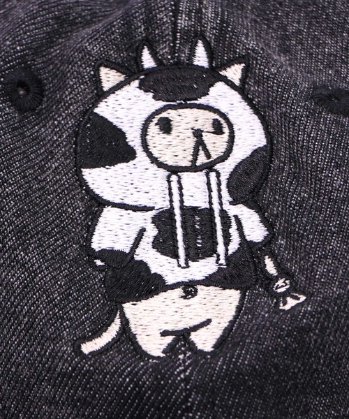 ScoLar(スカラー)の「653332:牛ネコ刺繍デニムキャップ(キャップ・レディース・ブラック/ブルー/サックスブルー系・フリ-)」の13枚目の写真