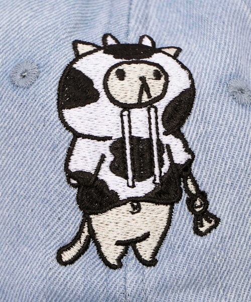 ScoLar(スカラー)の「653332:牛ネコ刺繍デニムキャップ(キャップ・レディース・ブラック/ブルー/サックスブルー系・フリ-)」の15枚目の写真