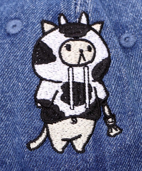 ScoLar(スカラー)の「653332:牛ネコ刺繍デニムキャップ(キャップ・レディース・ブラック/ブルー/サックスブルー系・フリ-)」の17枚目の写真
