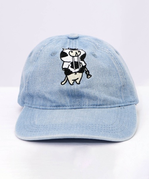 ScoLar(スカラー)の「653332:牛ネコ刺繍デニムキャップ(キャップ・レディース・ブラック/ブルー/サックスブルー系・フリ-)」の20枚目の写真
