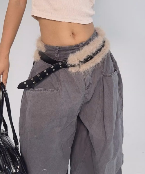 A'GEM/9 × .kom 『.KOM/ドットケーオーエム』 Grommet & Faux Fur Belt