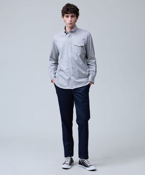 J.PRESS(ジェイプレス)の「【KANEMASA JERSEY】ネルジャージータッターソール シャツ / B.D.(シャツ/ブラウス・メンズ・ブラウン系3/ホワイト系3/ネイビー系3・X-LARGE/LARGE/MEDIUM)」の4枚目の写真