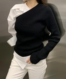 オフショルダーニットトップス