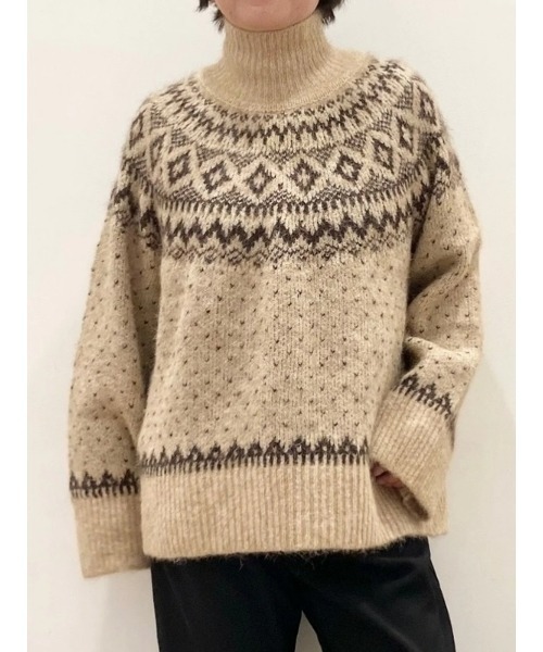 GAP(ギャップ)の「ふわもこ オーバーサイズ タートルネックセーター フェアアイル(ニット/セーター・レディース・マルチ/ブラック・XXS/XL/L/M/S/XS)」の1枚目の写真