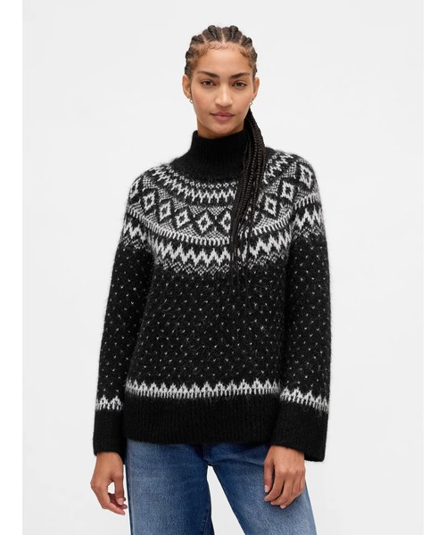 GAP(ギャップ)の「ふわもこ オーバーサイズ タートルネックセーター フェアアイル(ニット/セーター・レディース・マルチ/ブラック・XXS/XL/L/M/S/XS)」の2枚目の写真