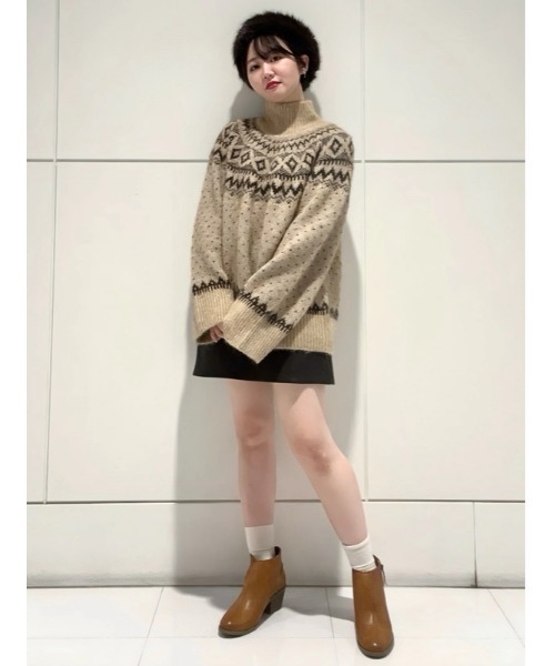 GAP(ギャップ)の「ふわもこ オーバーサイズ タートルネックセーター フェアアイル(ニット/セーター・レディース・マルチ/ブラック・XXS/XL/L/M/S/XS)」の7枚目の写真
