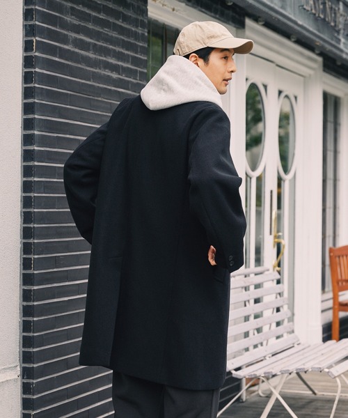 静電防止＞ニットメルトンオーバーチェスターコート【THE CRAFT CREW
