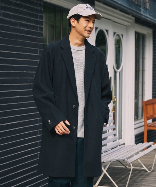 THE CRAFT CREW PRODUCTS(ザクラフトクループロダクツ)の「<静電防止>ニットメルトンオーバーチェスターコート【THE CRAFT CREW PRODUCTS】(チェスターコート・メンズ・チャコール/ブラック/ダークブラウン/ダークネイビー・L/M/S)」の12枚目の写真