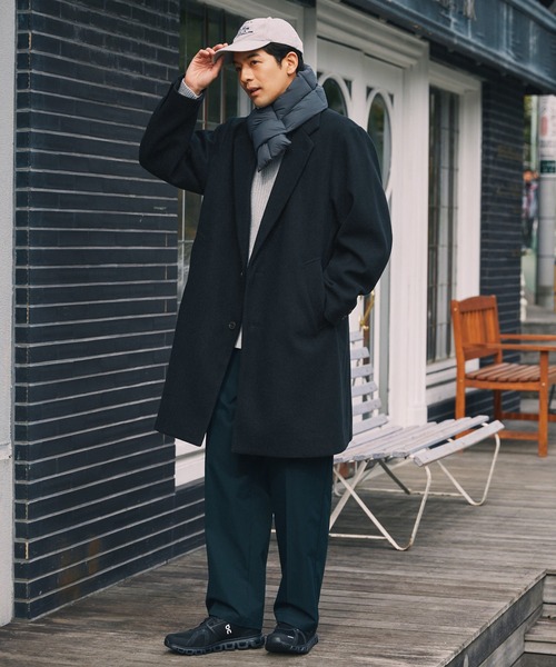 THE CRAFT CREW PRODUCTS(ザクラフトクループロダクツ)の「<静電防止>ニットメルトンオーバーチェスターコート【THE CRAFT CREW PRODUCTS】(チェスターコート・メンズ・チャコール/ブラック/ダークブラウン/ダークネイビー・L/M/S)」の13枚目の写真