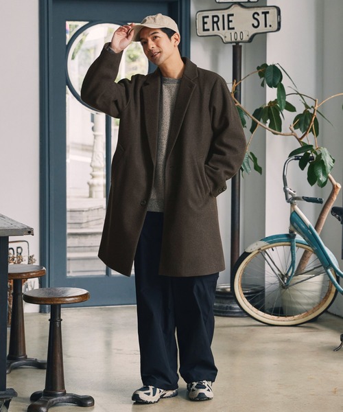 THE CRAFT CREW PRODUCTS(ザクラフトクループロダクツ)の「<静電防止>ニットメルトンオーバーチェスターコート【THE CRAFT CREW PRODUCTS】(チェスターコート・メンズ・チャコール/ブラック/ダークブラウン/ダークネイビー・L/M/S)」の21枚目の写真