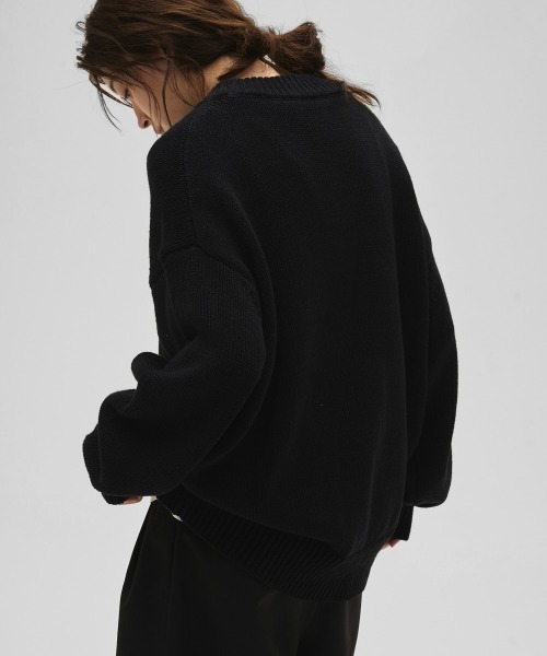 TODAYFUL（トゥデイフル）の「Roundhem Linen Knit（ニット/セーター・レディース・ブラック/ナチュラル・FREE）」の2枚目の写真