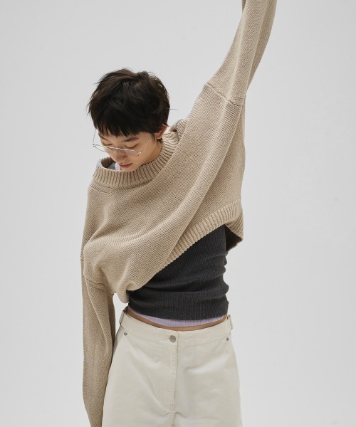 TODAYFUL（トゥデイフル）の「Roundhem Linen Knit（ニット/セーター・レディース・ブラック/ナチュラル・FREE）」の18枚目の写真