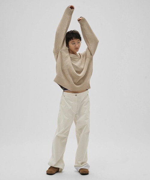 TODAYFUL（トゥデイフル）の「Roundhem Linen Knit（ニット/セーター・レディース・ブラック/ナチュラル・FREE）」の4枚目の写真