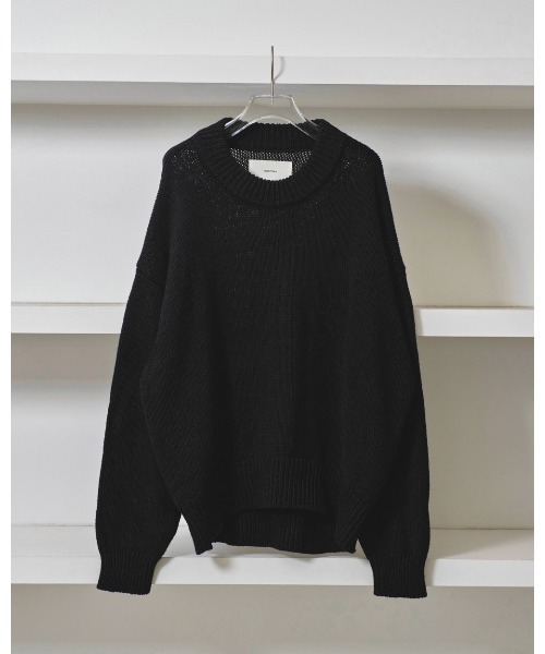 TODAYFUL（トゥデイフル）の「Roundhem Linen Knit（ニット/セーター・レディース・ブラック/ナチュラル・FREE）」の9枚目の写真