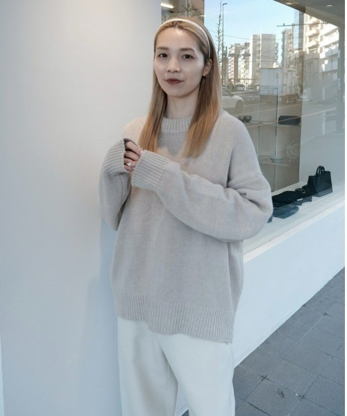 TODAYFUL（トゥデイフル）の「Roundhem Linen Knit（ニット/セーター・レディース・ブラック/ナチュラル・FREE）」の22枚目の写真