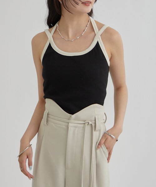 C*l様 d.i.a. カップ付きキャミ セール】カップ付き 配色キャミ（キャミソール）｜mystic