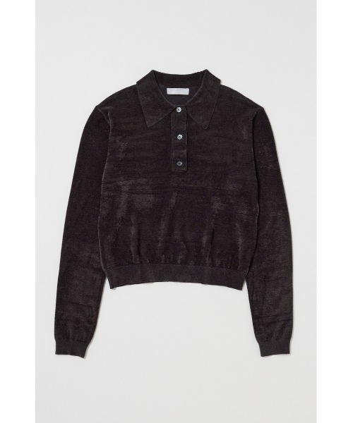 MOUSSY（マウジー）の「VELOUR TOUCH ニットポロ（ニット/セーター・レディース・ライトブルー/ライトイエロー/チャコールグレー・FREE）」の20枚目の写真