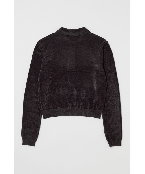 MOUSSY（マウジー）の「VELOUR TOUCH ニットポロ（ニット/セーター・レディース・ライトブルー/ライトイエロー/チャコールグレー・FREE）」の21枚目の写真