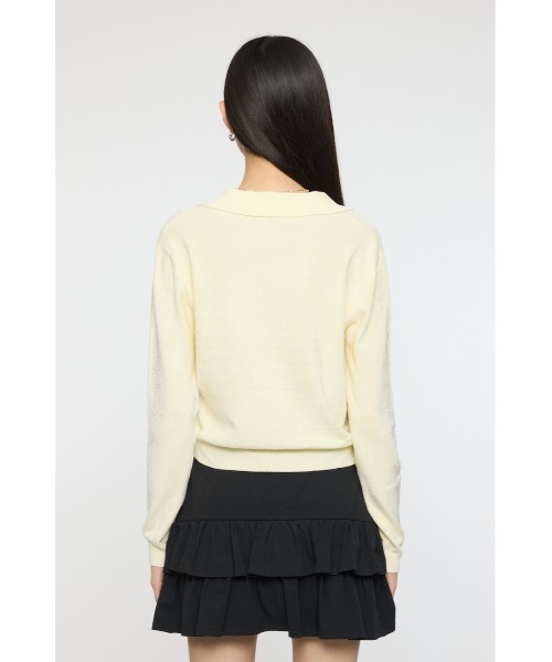 MOUSSY（マウジー）の「VELOUR TOUCH ニットポロ（ニット/セーター・レディース・ライトブルー/ライトイエロー/チャコールグレー・FREE）」の10枚目の写真