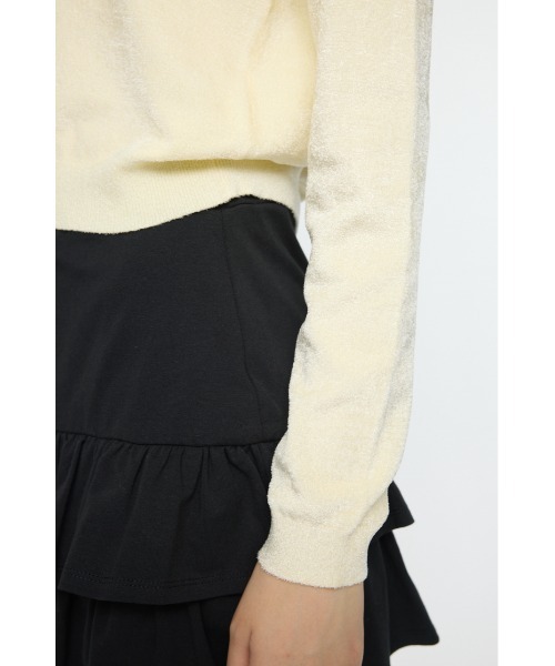 MOUSSY（マウジー）の「VELOUR TOUCH ニットポロ（ニット/セーター・レディース・ライトブルー/ライトイエロー/チャコールグレー・FREE）」の12枚目の写真