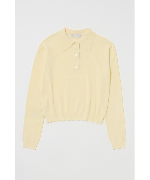 MOUSSY（マウジー）の「VELOUR TOUCH ニットポロ（ニット/セーター・レディース・ライトブルー/ライトイエロー/チャコールグレー・FREE）」の14枚目の写真