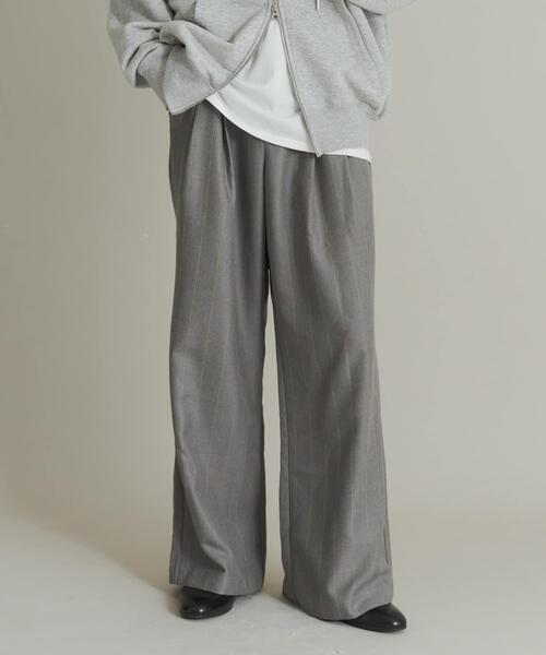 セール】ウールタッチストライプワイドフレアパンツ（その他パンツ