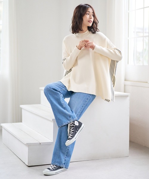 FOUND GOOD(ファウンドグッド)の「ポンチョニット(ポンチョ・レディース・アイボリー/ブラック/グレー系5・L/M/S)」の12枚目の写真