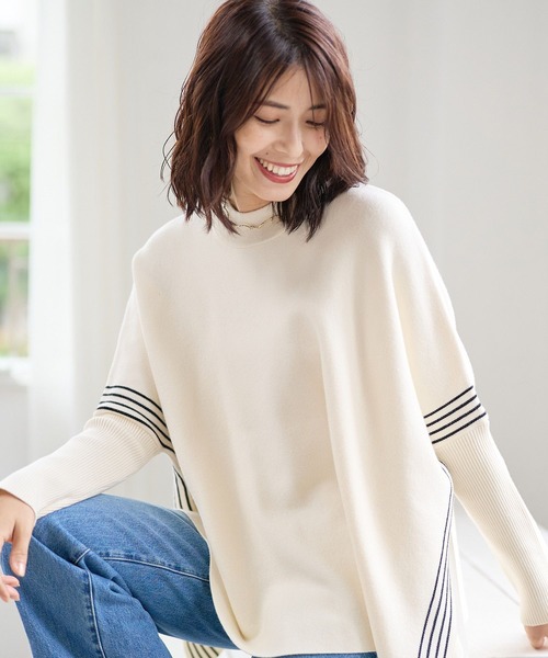 FOUND GOOD(ファウンドグッド)の「ポンチョニット(ポンチョ・レディース・アイボリー/ブラック/グレー系5・L/M/S)」の14枚目の写真