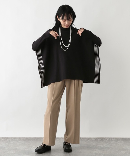 FOUND GOOD(ファウンドグッド)の「ポンチョニット(ポンチョ・レディース・アイボリー/ブラック/グレー系5・L/M/S)」の15枚目の写真