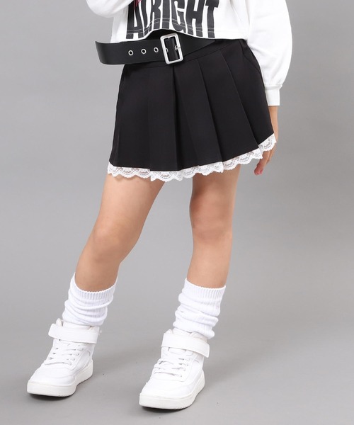 ANAP kids（アナップキッズ）の「ベルト付 フリル プリーツ スカート【ジュニアお揃い】（スカート・キッズ・ブラウン/ブラック/グレー・110/120/130）」の22枚目の写真